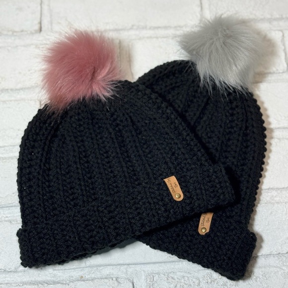 Hand Crafted Accessories - ❗️SOLD❗️Pom Pom Beanie bundle
